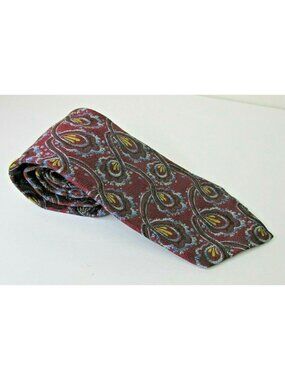 Robert Talbott Mens Neck Tie Best of Class Burgundy Red Silk USA Hand Sewn